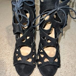 ALDO Black zip up heels